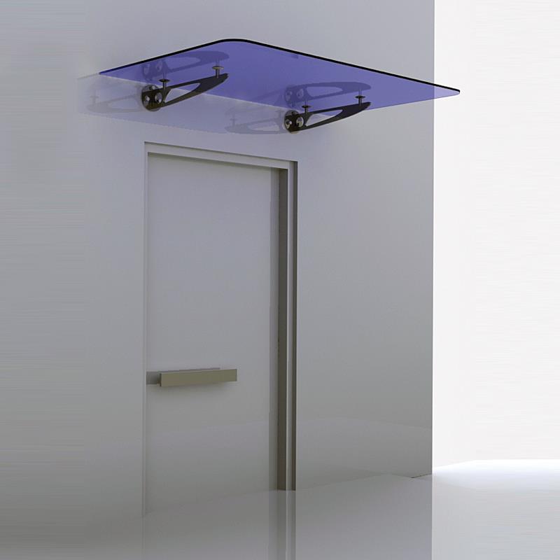 Trio shaped Wall mounted Canopy Fitting with Glass on Top