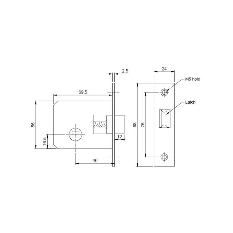 Mortise Lock Body with Soft Closing Latch Bolt