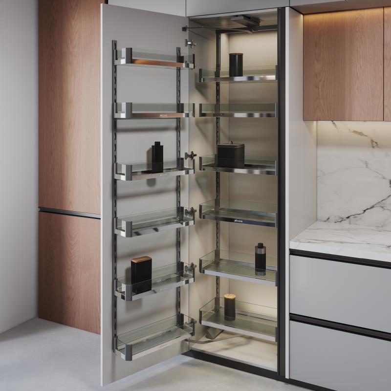 Tall Pantry Unit with Glass Baskets