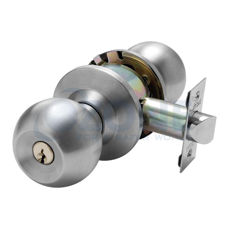 Knob Lock with Key Operation & Push Button