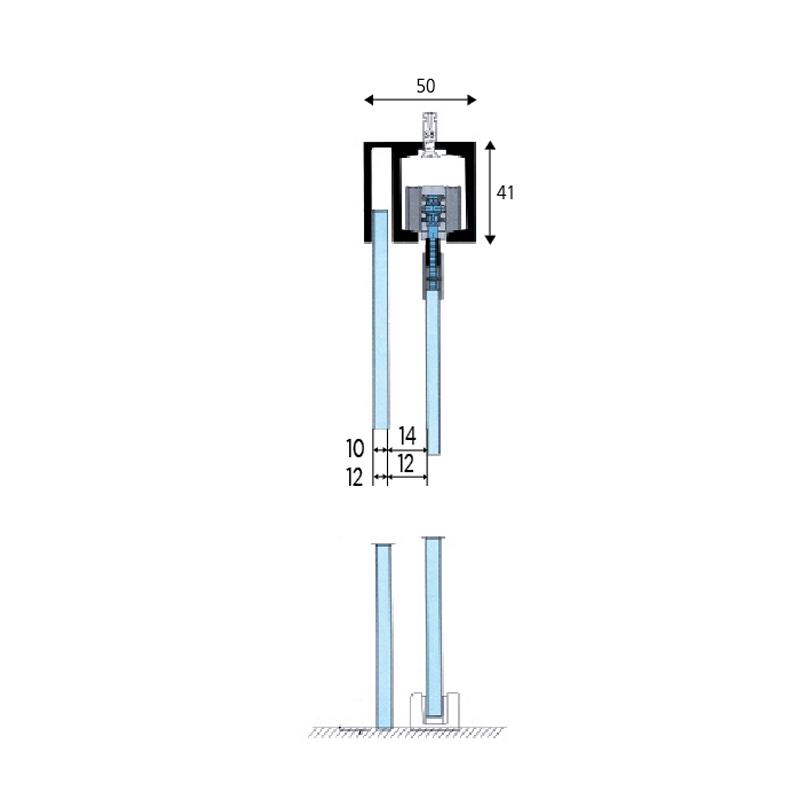 Aluminium Anodized Track Door & Fixed Glass