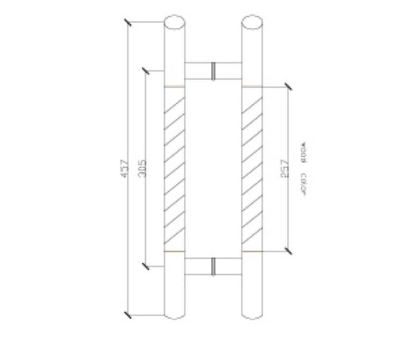 H Type Handle Glass Door Handle