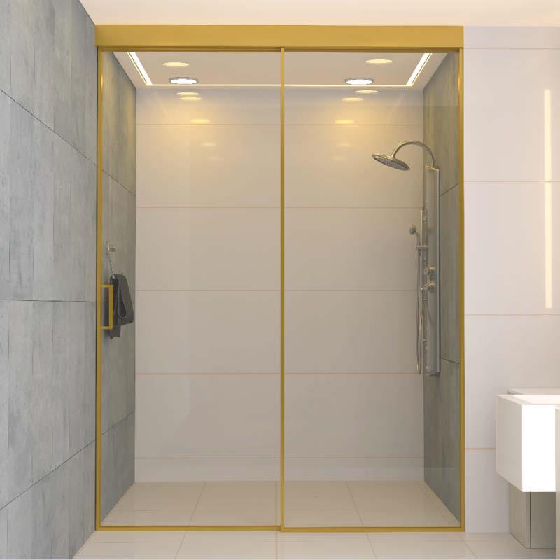 Slim Frame Sliding Shower System 1+1