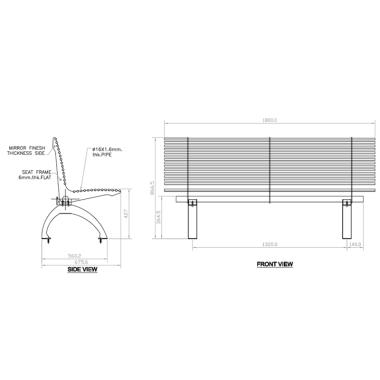Tubular Bench With Backrest | Ozone