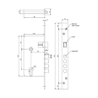Mortise Lock Body with Double | Ozone