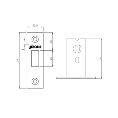 Mortise Lock Body with Dead Bolt, operated with Allen Key | Ozone