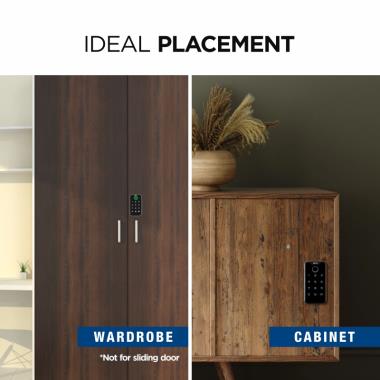 Ozone Smart Furniture Lock with 3-way Access | For Wooden & Metal Cabinets & Drawers | Ozone