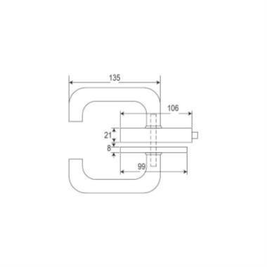 Square Glass door Lock with Magnetic Strike Plate | Ozone