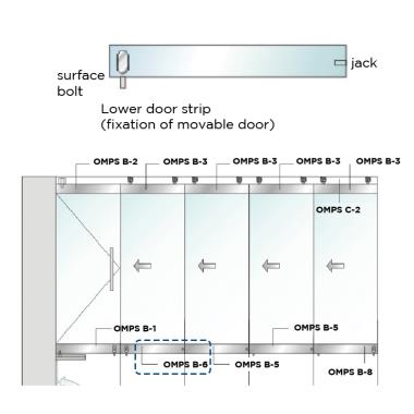 Lower door strip (surface bolt + jack) | Ozone