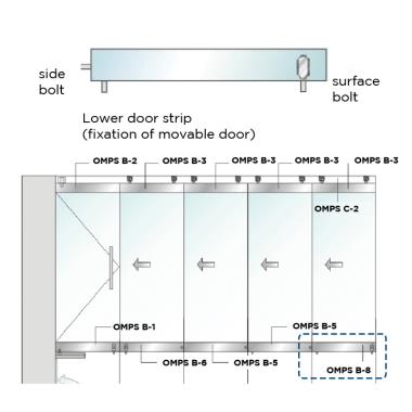 Lower door strip (surface bolt+side bolt) | Ozone