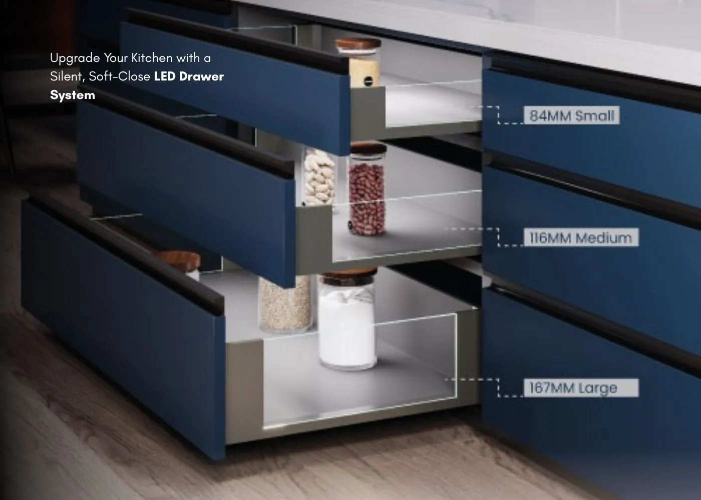 Upgrade Your Kitchen with a Silent, Soft-Close LED Drawer System – The SSSHHH Drawer