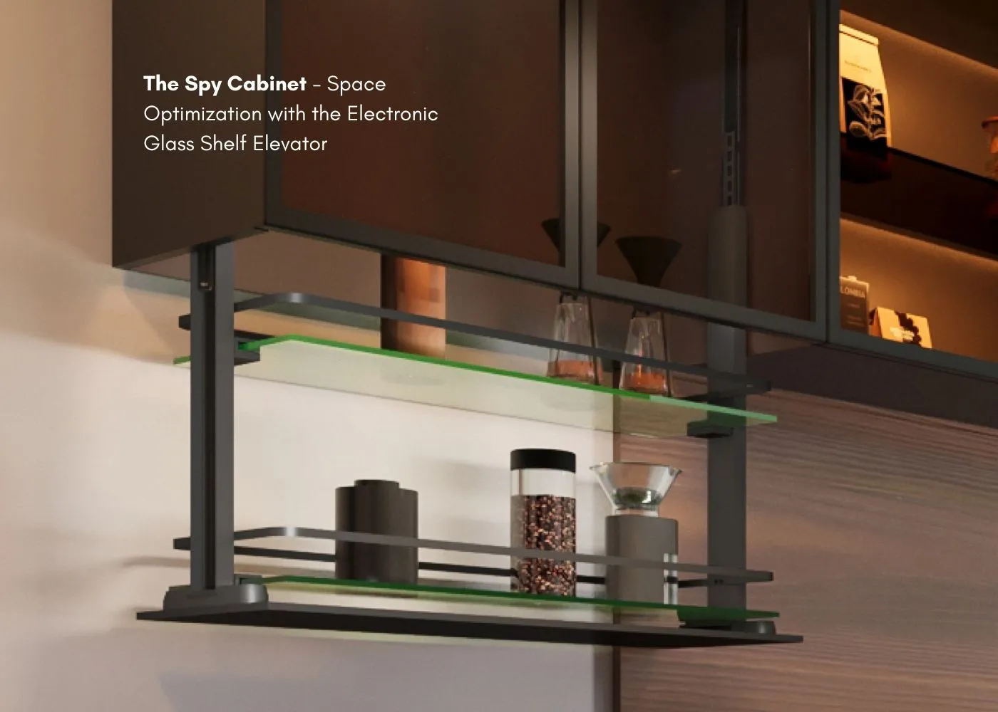 Electronic Glass Shelf Elevator