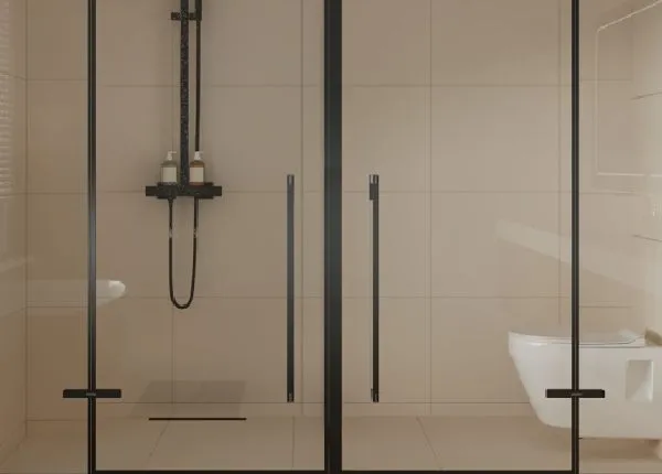 Glass fitting bath space