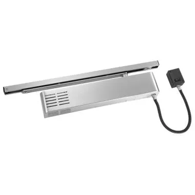 Door Closer with Electromagnetic Hold Open Track Arm with Smoke Detector , SS | Ozone