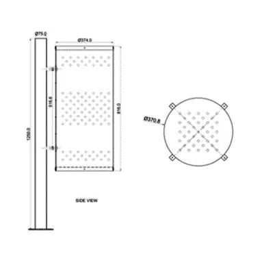 Pole mounted Single dustbin