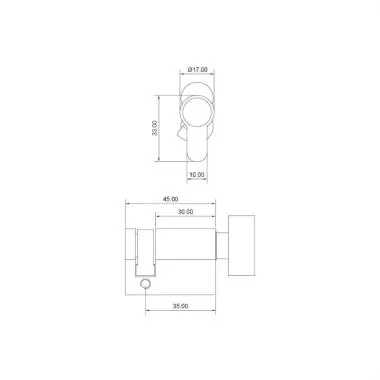 Half Cylinder with Knob , 45MM , SN | Ozone