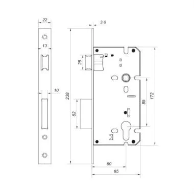 MORTISE LOCK BODY | Ozone