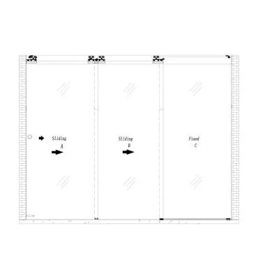 3 Panel Sliding Door Set (Left Hand Opening) | Ozone