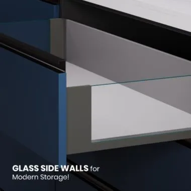 Slim Pro Ergotec Glass Drawer System with Full-Extension and Soft-Close | Side Wall: Glass | Ozone