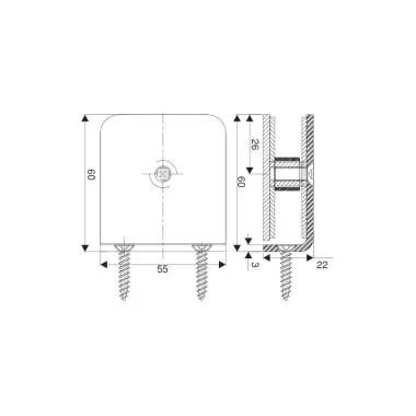 Glass Connector for Wall | Floor Mounting | Ozone
