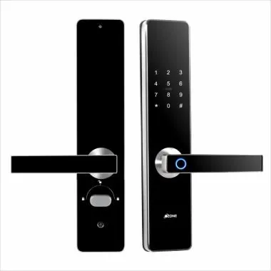 Smart Bluetooth Lock for Wooden & Metal Doors, 4-Way Access, OzoLife App, Fingerprint, Password, RFID Card, 35-100 mm Door Thickness, Free Installation, 2 Years Warranty (Black