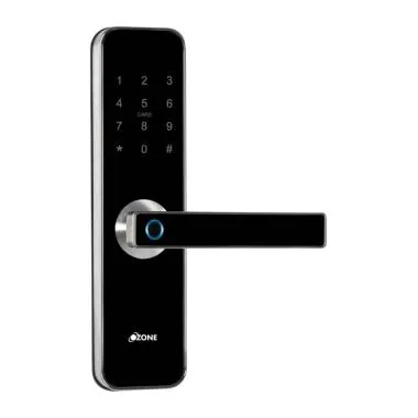 Smart Wi-Fi Lock for Wooden & Metal Doors, 4-Way Access, OzoLife App, Fingerprint, Password, RFID Card, 35-100 mm Door Thickness, Free Installation, 2 Years Warranty (Black