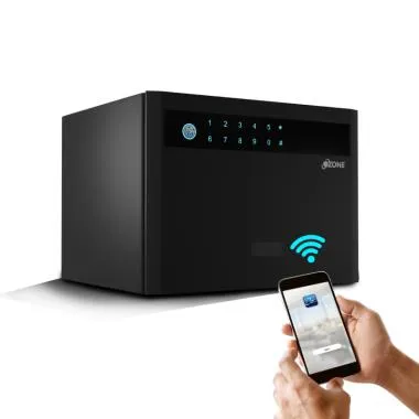 20 Litres Wi-Fi Safe Locker for Home & Office – Fingerprint Lock, 3-in-1 Unlocking (OzoLife App, Fingerprint & Password), Size: 250H x 350W x 302D mm, Weight: 12 kg, 2-Year Warranty