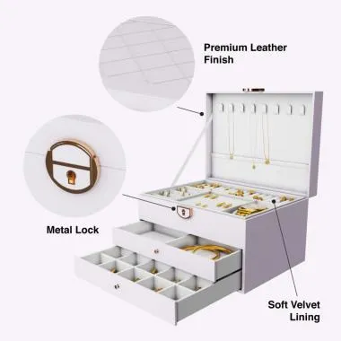 Jewellery Box with Premium Leather & Velvet Lining | Ozone