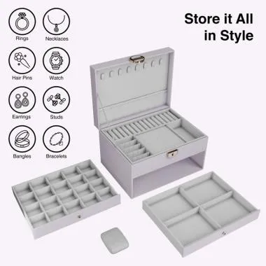Jewellery Box with Premium Leather & Velvet Lining | Ozone