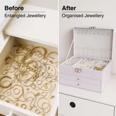 Jewellery Box with Premium Leather & Velvet Lining | Ozone