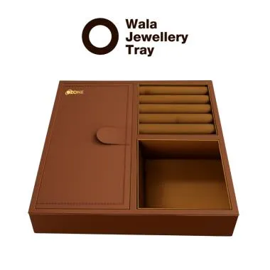 Jewellery Tray Organizer with Faux Leather & Velvet Lining | Ring, Bracelet, Cash & Accessory Holder | Ozone