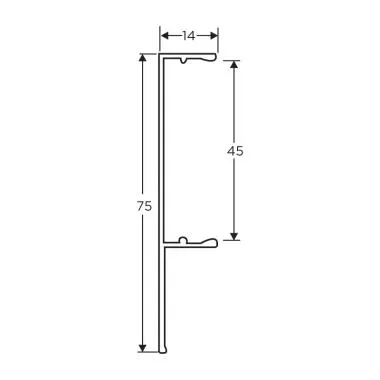 Sliding System Top Track E5 Cover , 3.8 Mtrs , Anodised Aluminium | Ozone