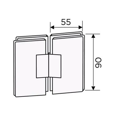 Glass to Glass 180° Hinge | Ozone
