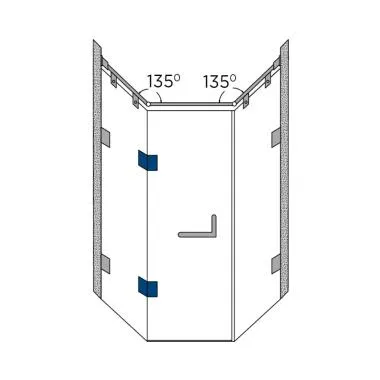 Glass-to-Glass Hinge 90° | Ozone