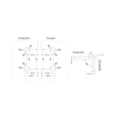 Glass-to-Glass Hinge 90° | Ozone