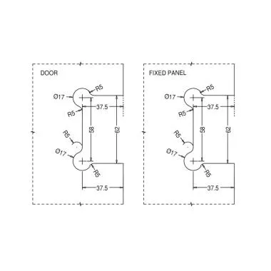 Double Action 3-Way T Shower Hinges | Ozone