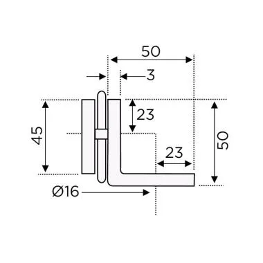 Wall to Glass Connector 90° | Ozone