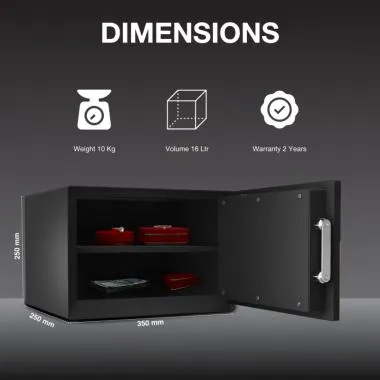 16 Litres Wi-Fi Safe Locker for Home & Office – Fingerprint Lock, 3-in-1 Unlocking | Ozone