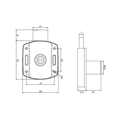 Standard Size Cupboard Lock | Door Thickness: 20 &25 MM | Ozone