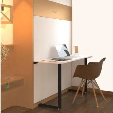 Vertical Wall Mounted Motorised Bed with Table